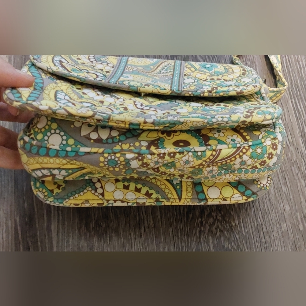 Vera Bradley Crossbody Lemon Parfait Paisley Rachel Quilted Colorful Bag Purse - Picture 3 of 6